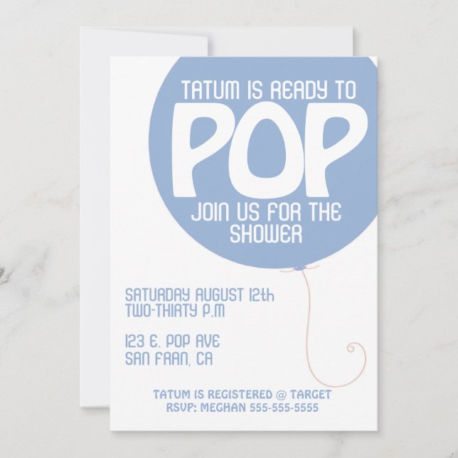 POP Baby Shower Invitation (Front)