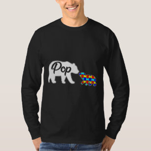 Pop Bear Autism Awareness Love Support Family Auti T-Shirt