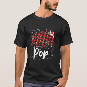 Pop Bear Red Plaid Christmas Pajama Merry Xmas Fam T-Shirt
