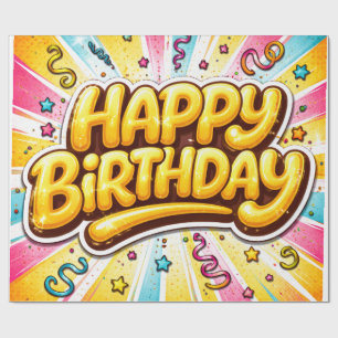 Pop Birthday — Bubble Letter Celebration🎉 Wrapping Paper