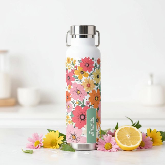 Pop Bloom Pattern Water Bottle (Creator Uploaded)