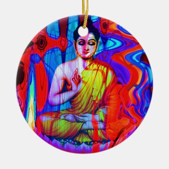 Pop Buddha Ceramic Tree Decoration (Front)