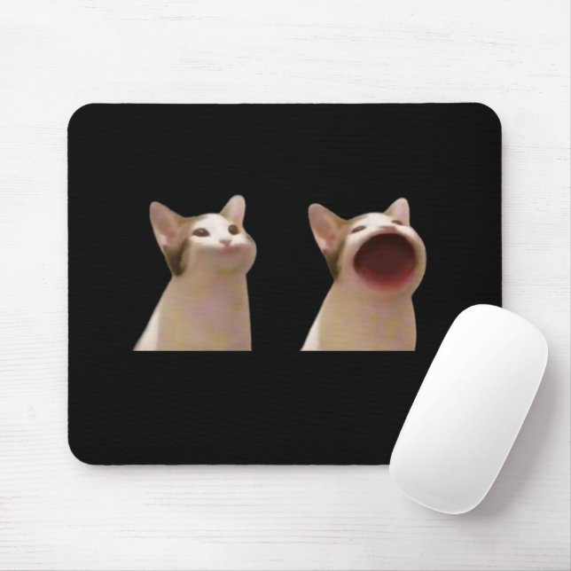 Pop Cat Meme Mouse Pad (With Mouse)