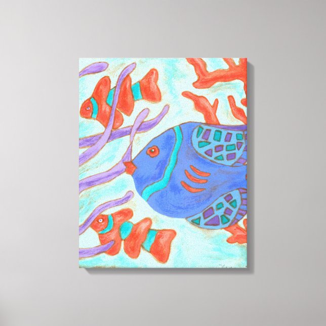 Pop-Coloured Fish Canvas Print (Front)