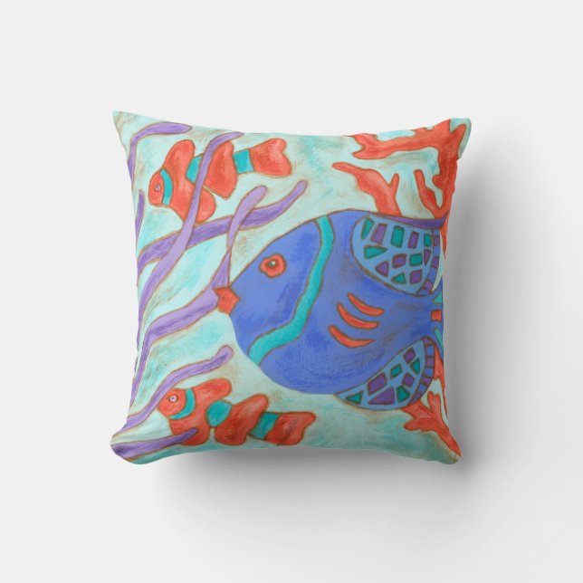 Pop-Coloured Fish Cushion (Front)