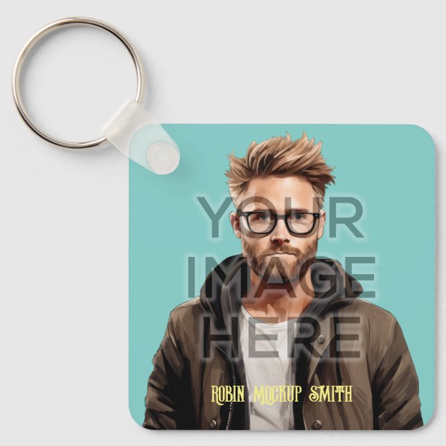 Pop Culture Signable Add Photo Personalised Custom Key Ring (Front)