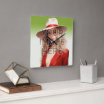 Pop Culture Signable Add Photo Personalised Custom Square Wall Clock<br><div class="desc">Pop Culture Signable Add Photo Personalised Custom Square Wall Clock. Are you an influencer, actor, model, musician, athlete or entertainer that attends fan events? Pop Culture Signables are unique items that you can easily customise with your photo and brand for your next event. Because you don't need to buy in...</div>