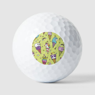 Pop Cute Ice Cream: Animal Pattern Golf Balls