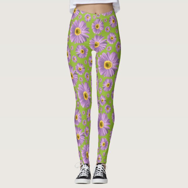 Pop Daisy Purple Leggings (Front)
