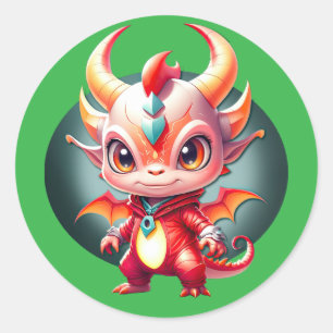 Pop Dragon Classic Round Sticker