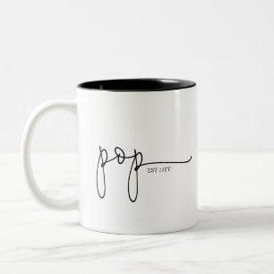 Pop Established   Grandpa Gift Two-Tone Coffee Mug
