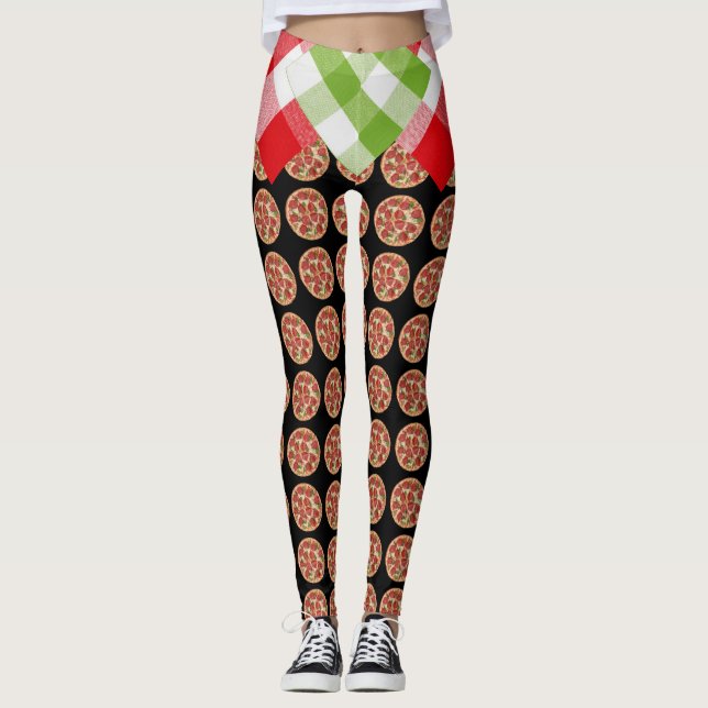 Pop Fashion Pizza Pizzaria Pizzeria Leggings (Front)