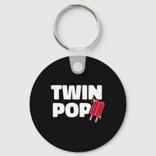 Pop Fathers Day Dad Of Twins Key Ring