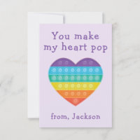 Pop fidget classroom valentine lavendar note card
