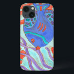 Pop Fish iPhone 13 Case<br><div class="desc">Swim under the sea with this beautiful water coloured fish. This painting by Nancy Slocum captures the beautiful water life under seas. It captures the multi-coloured fish with surrounded by wild kelp as they swiftly swim through. Get your beautiful fishes today on your next Zazzle product.</div>
