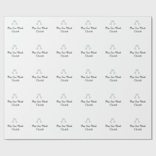Pop fizz clink blue champagne bottle new year wrapping paper