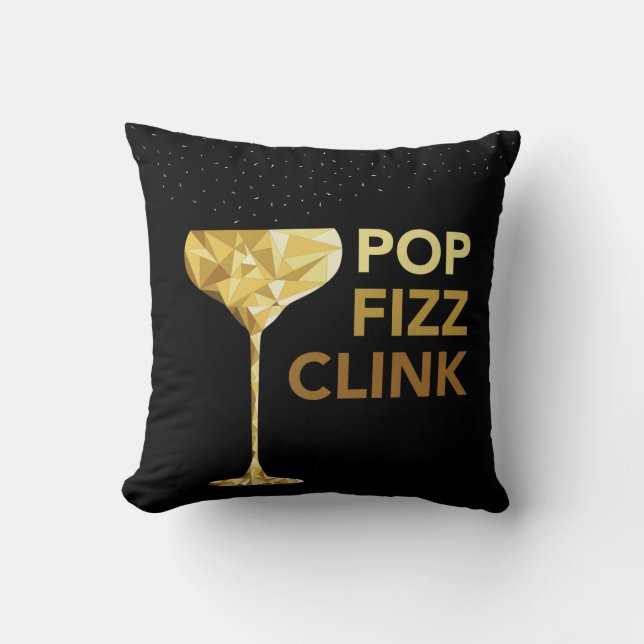Pop Fizz Clink Champagne Pillow (Front)