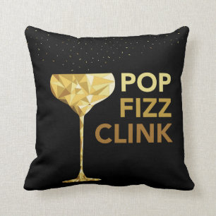 Pop Fizz Clink Champagne Pillow