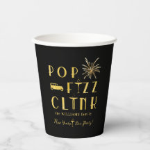 Pop Fizz Clink Gold Typograpy Modern New Years Eve
