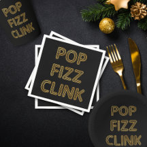 Pop Fizz Clink Modern Typography New Year's Eve