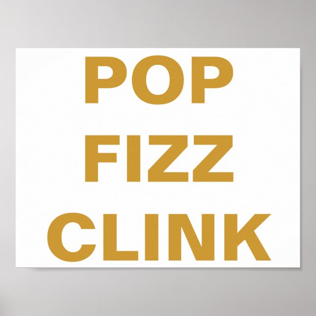 POP FIZZ CLINK Party Bar Cart Sign (Front)