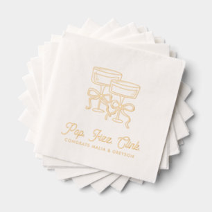 Pop Fizz Clink Personalised Engagement Napkins
