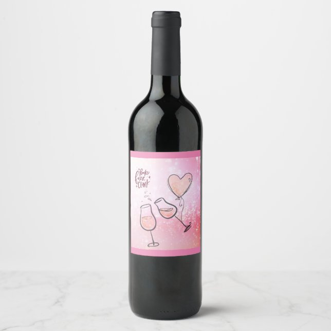 Pop Fizz Clink Wine Glass Sparkling Wine Celebrati Label (Front)