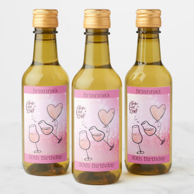 Pop Fizz Clink Wine Glass Sparkling Wine Celebrati Label (Bottles)
