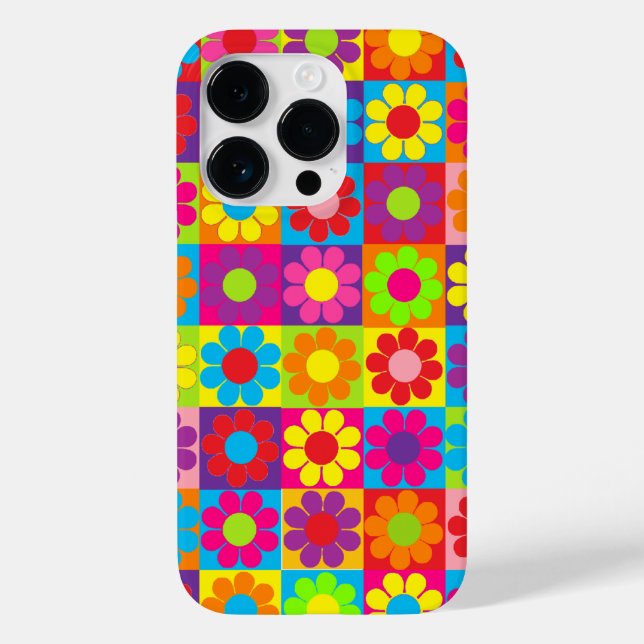Pop Flower Power Squares Case-Mate iPhone Case (Back)