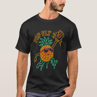 Pop Fly Pineapple – Funny Baseball Cartoon T-Shirt