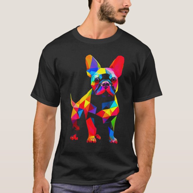 Pop French Bull Dog Cubism T-Shirt (Front)