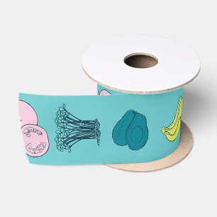 Pop Fruits and Vegetables Ribbon Satin Ribbon