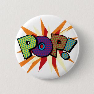POP Fun Colourful Modern Typography 6 Cm Round Badge