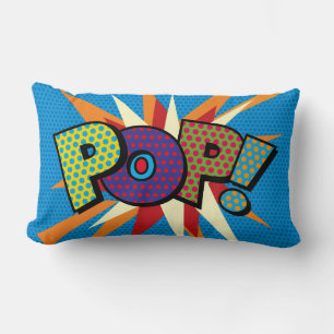 POP Fun Modern Cool Colourful Comic Book Quote Lumbar Cushion