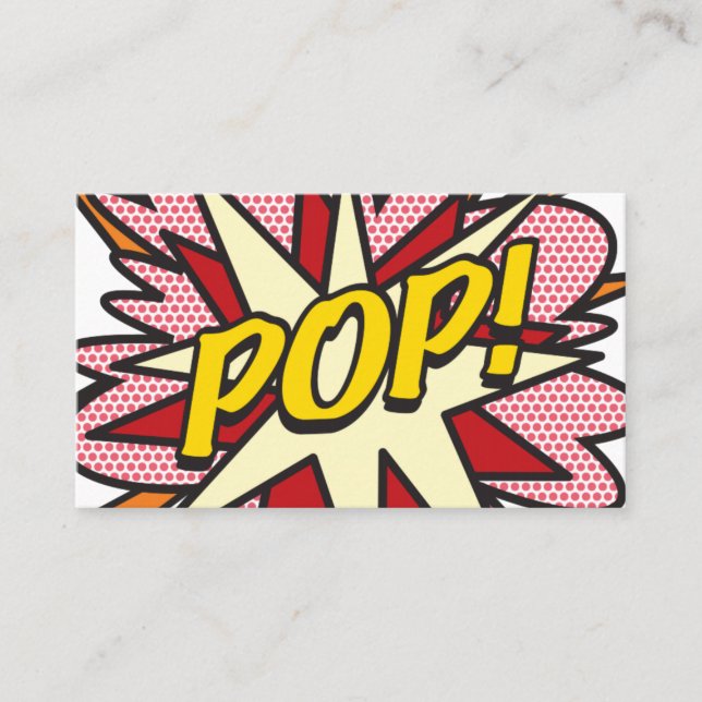 POP Fun Retro Comic Book Business Card (Front)