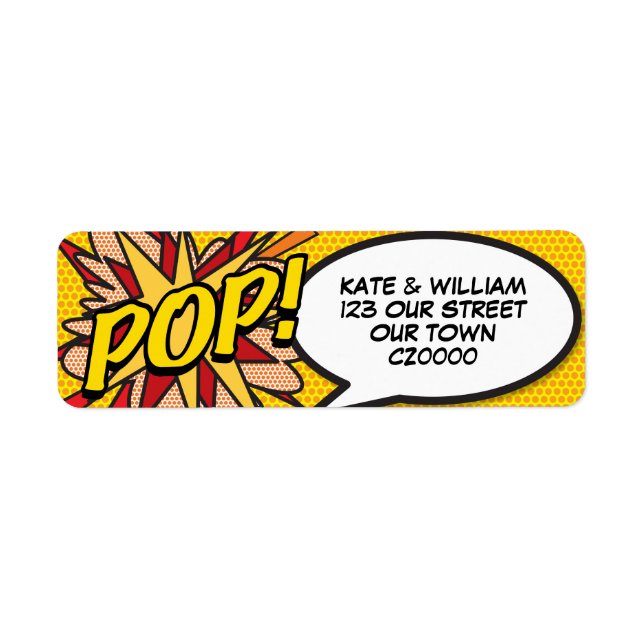 POP Fun Retro Comic Book Pop Art Address (Front)
