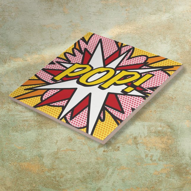 POP Fun Retro Comic Book Pop Art Tile (POP Fun Retro Comic Book Pop Art Ceramic Tile)