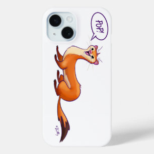 POP GOES THE WEASEL - WHITE by Jeff Willis Art iPhone 15 Case