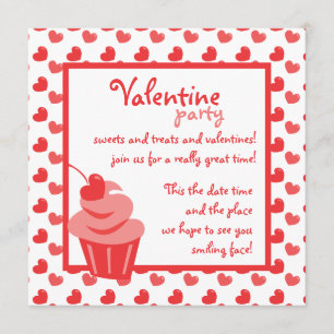 Pop Heart Cupcake Invitation