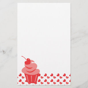 Pop Heart Cupcake Stationery