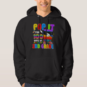 Pop It 100 Days Of 2nd Grade Fidget Toy Dabbing 10 Hoodie