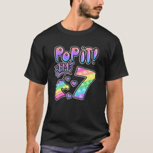 Pop It 7Th Birthday Girls Boys 7 Years Old Fidget T-Shirt