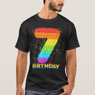 Pop It 7Th Birthday Girls Boys 7 Years Old Fidget T-Shirt
