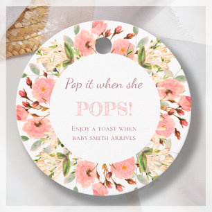 Pop it!   Baby Shower Champagne Favour Tags
