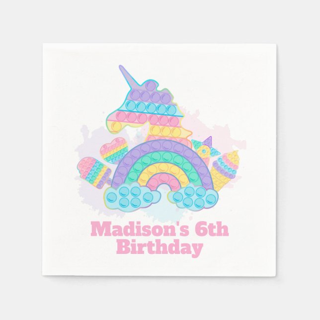 Pop it birthday napkin (Front)