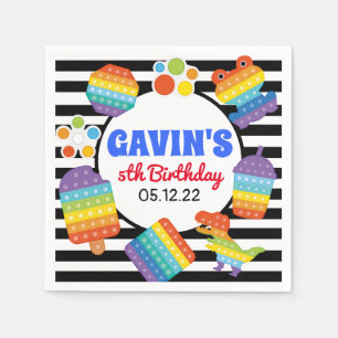 Pop It Birthday Napkins, Fidget Favour Napkins
