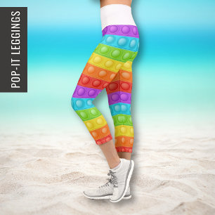 Pop-it colourful Active Sport Stretch Pilates Yoga Capri Leggings