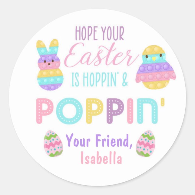 Pop It Easter Treat Tag Label (Front)