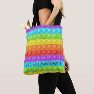 Pop it everywhere with text colourful  tote bag