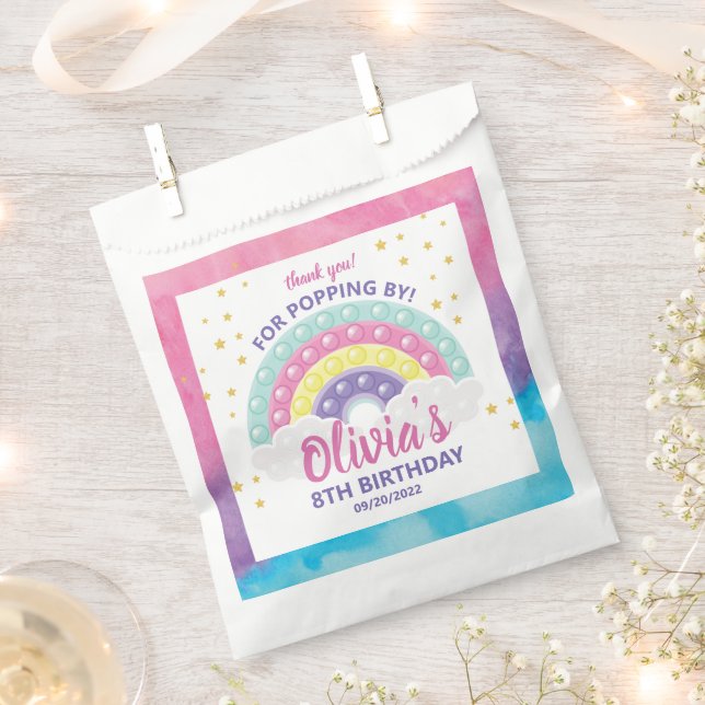 Pop It Fidget Birthday Party  Favour Bags (Clipped)